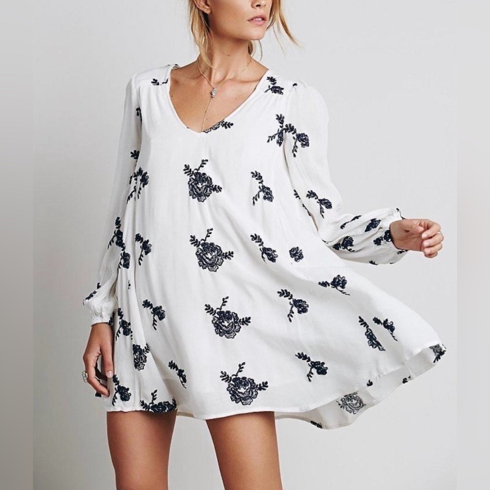 Free People “Emma's” Embroidered BOHO Dress